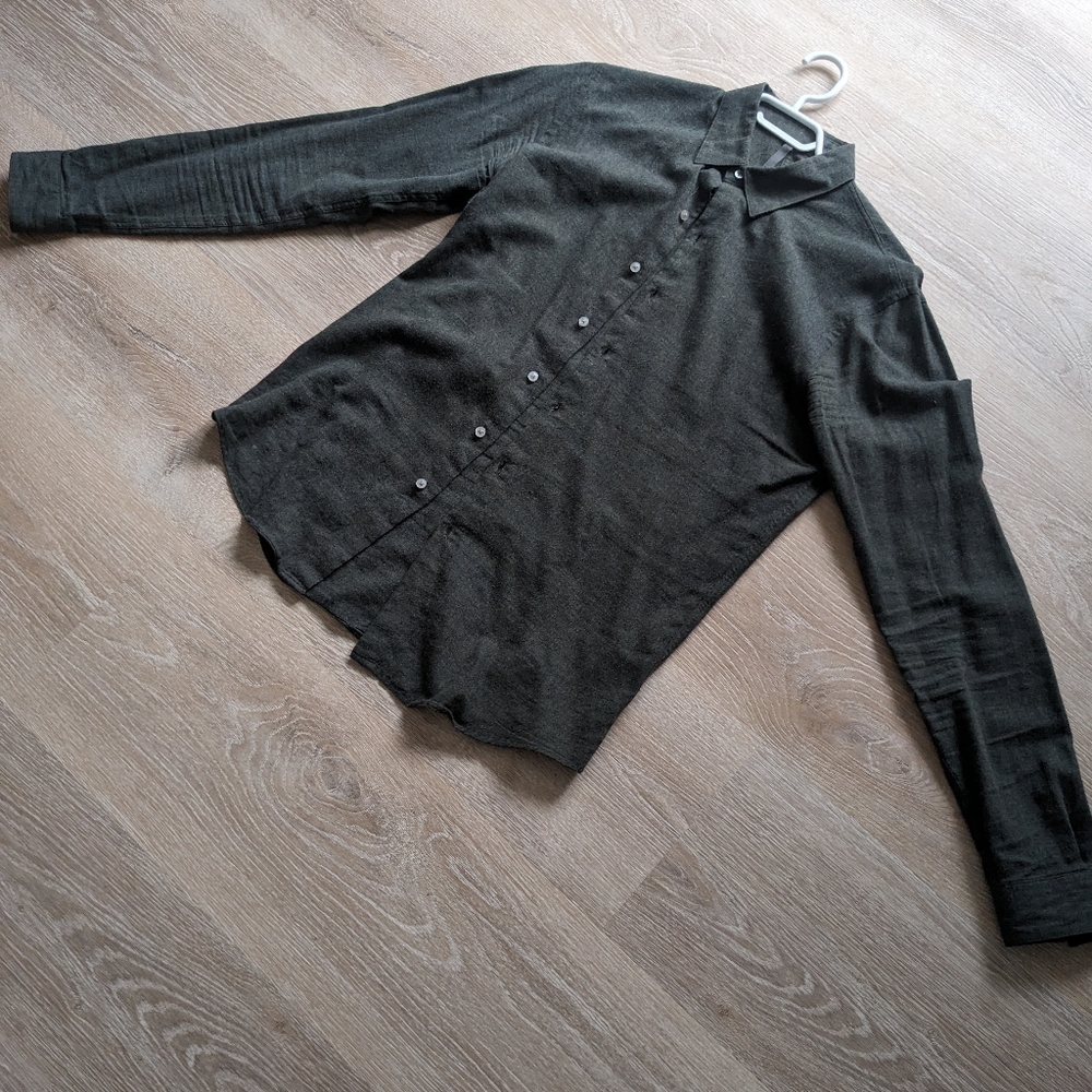 Kin men's button down shirt medium forest green